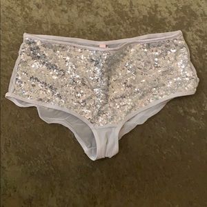 Silver Victoria’s Secret Sequence Shorty Panties